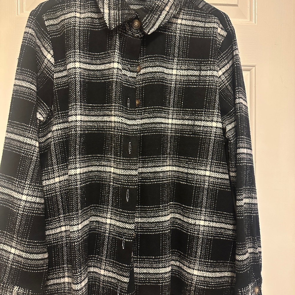 Plaid Black and White Women's Jacket